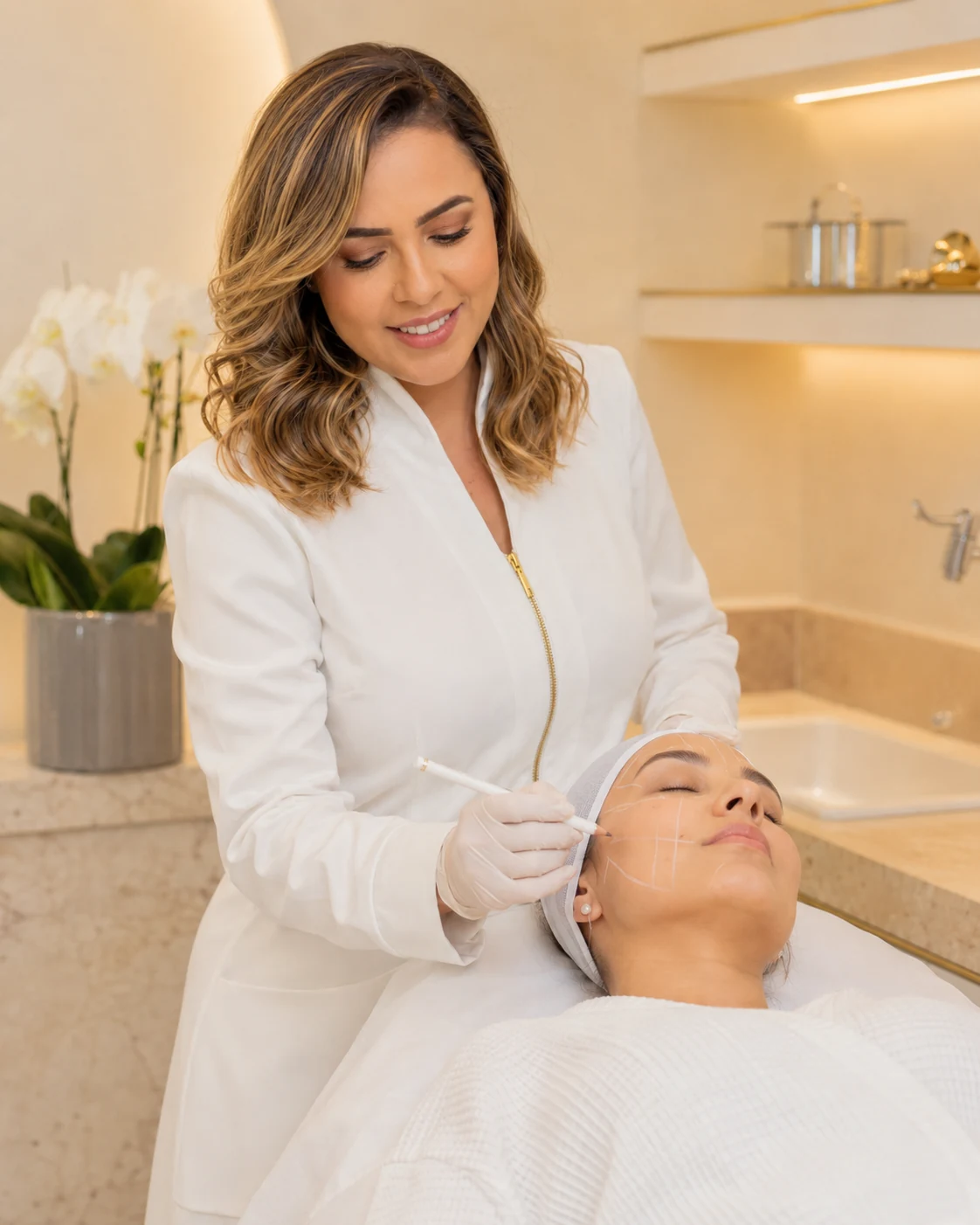 Dra. Helena realiza avaliação e planejamento facial personalizado